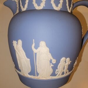 Classic Blue and White Ceramic Pitcher